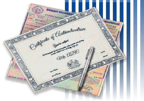Security Documents like Marksheets and Certificates